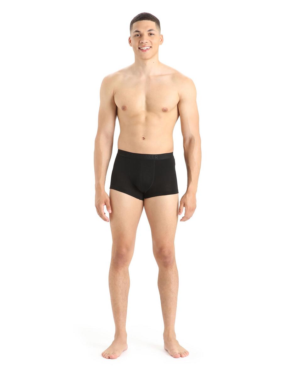 Black Icebreaker Cool-Lite™ Merino Anatomica Trunks Men's Underwear | AU 1290MQZA